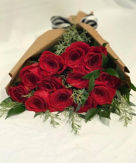 Dozen Red Roses Hand Tied